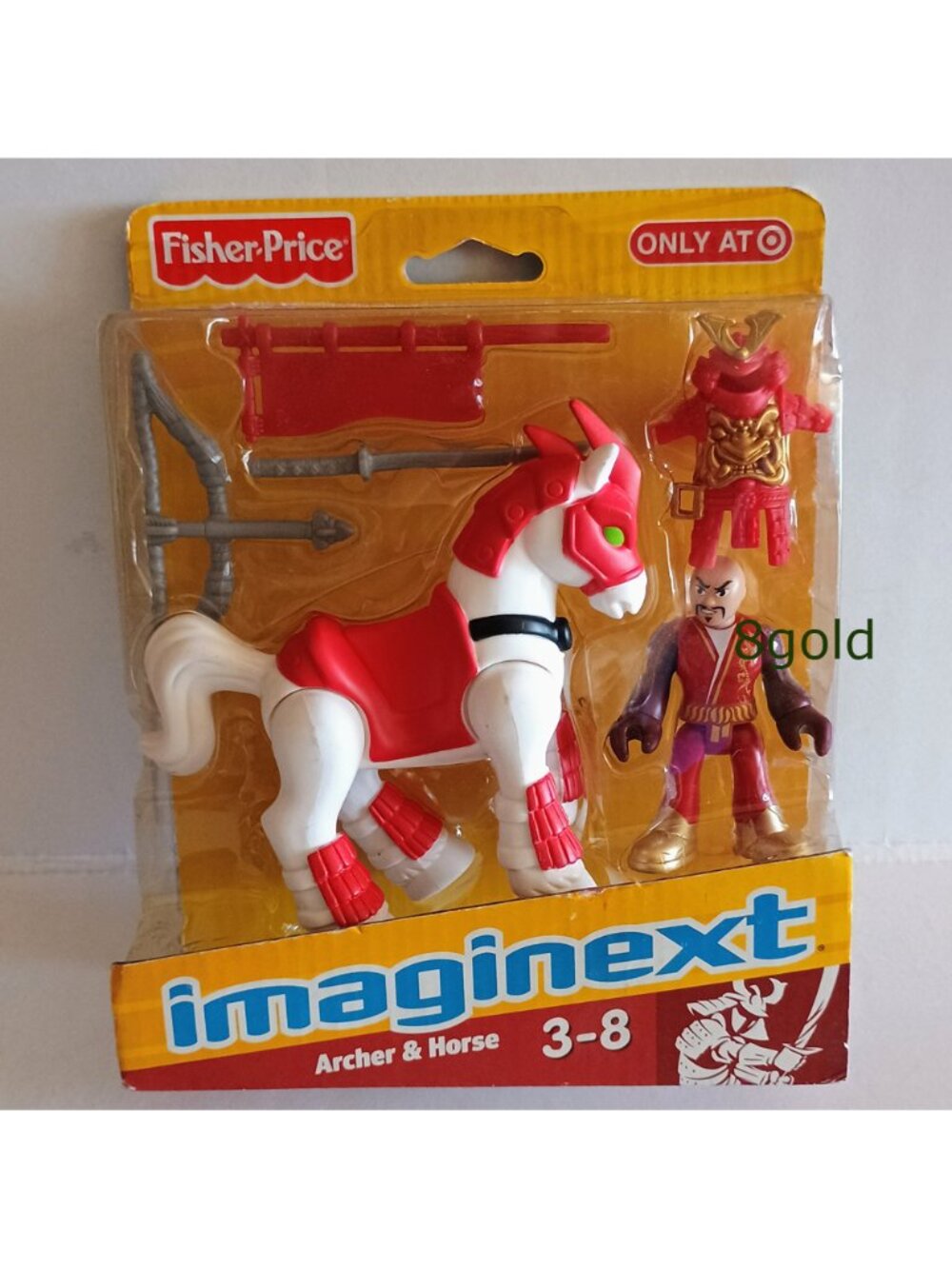 Fisher Price Imaginext ARCHER & HORSE Figure Set Medieval Castle Red/White
